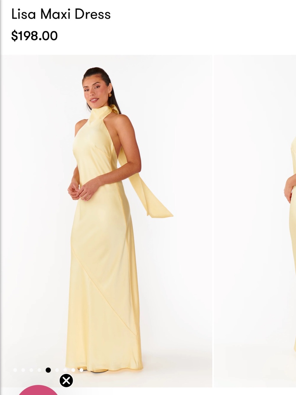 Show Me Your MuMu Pale Yellow Luxe Satin Lisa Maxi Dress with Back Tie